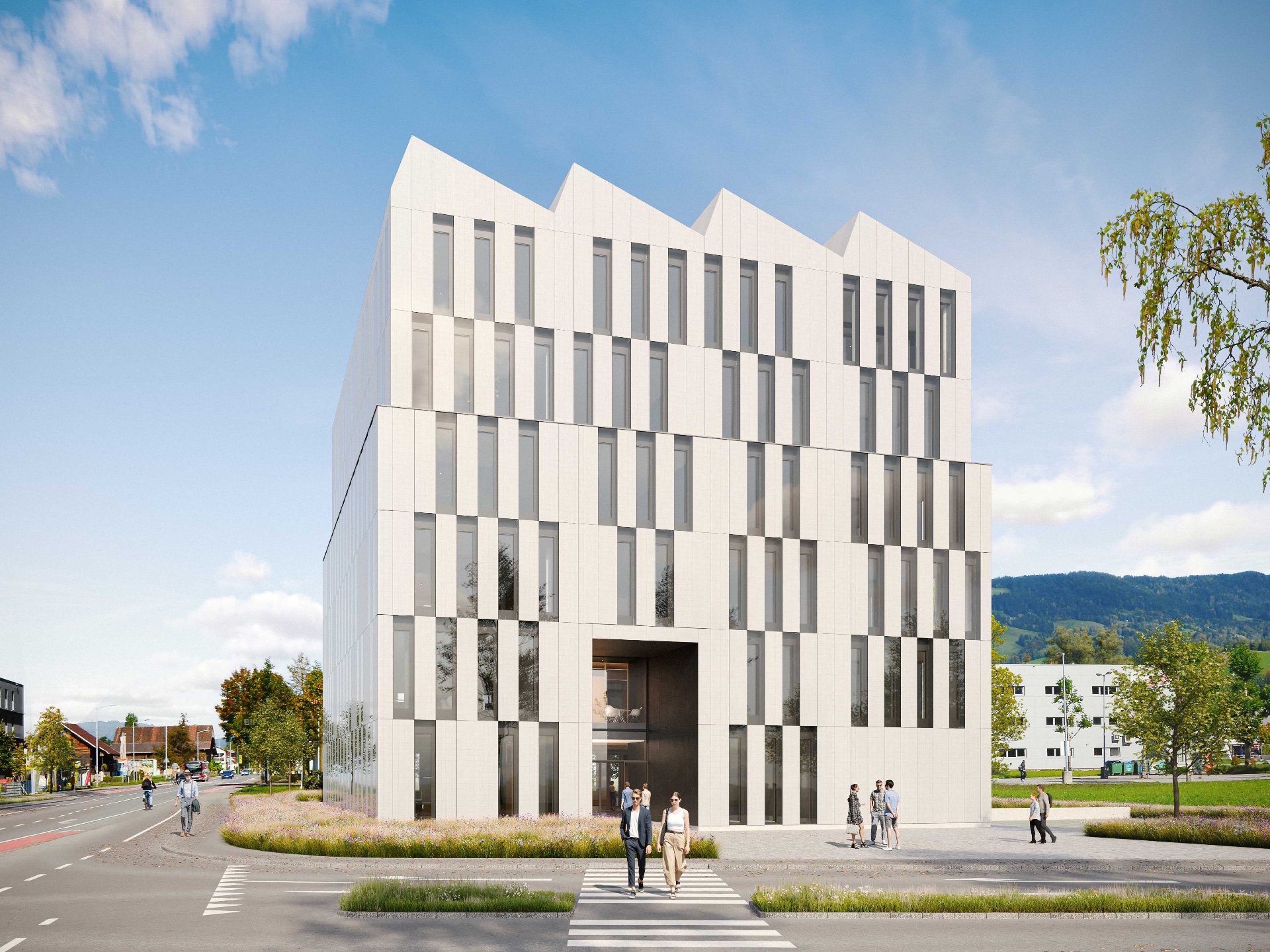 +tower – Rendering des Bürogebäudes in Dornbirn